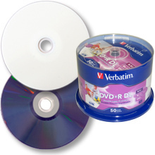 DVD+R Inkjet Printable Wit Dual-Layer - Verbatim 50st. verpakt