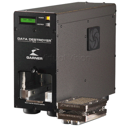 Garner PD-5e hard disk drive destroyer + Garner SSD-1e SSD adapter